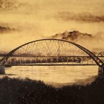 картина холст масло "Бугринский мост II" - художник Евгений Клюев Новосибирск