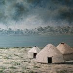картина холст масло "Берег горячего озера" - художник Евгений Клюев Новосибирск